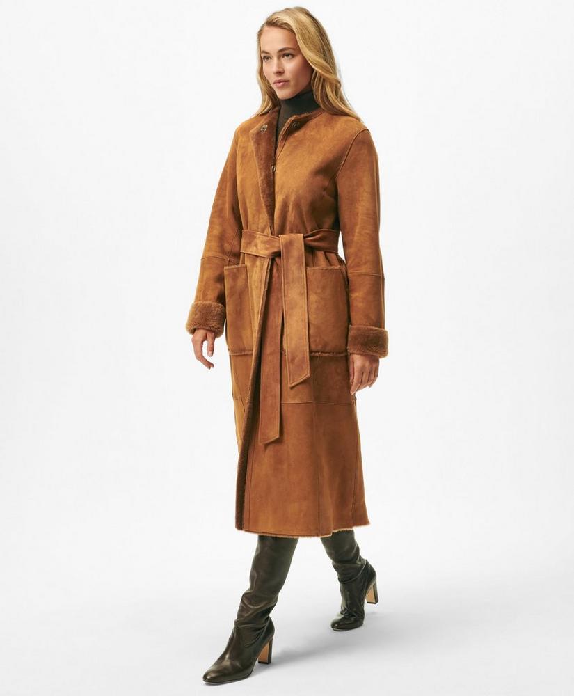 Reversible Belted Shearling Coat