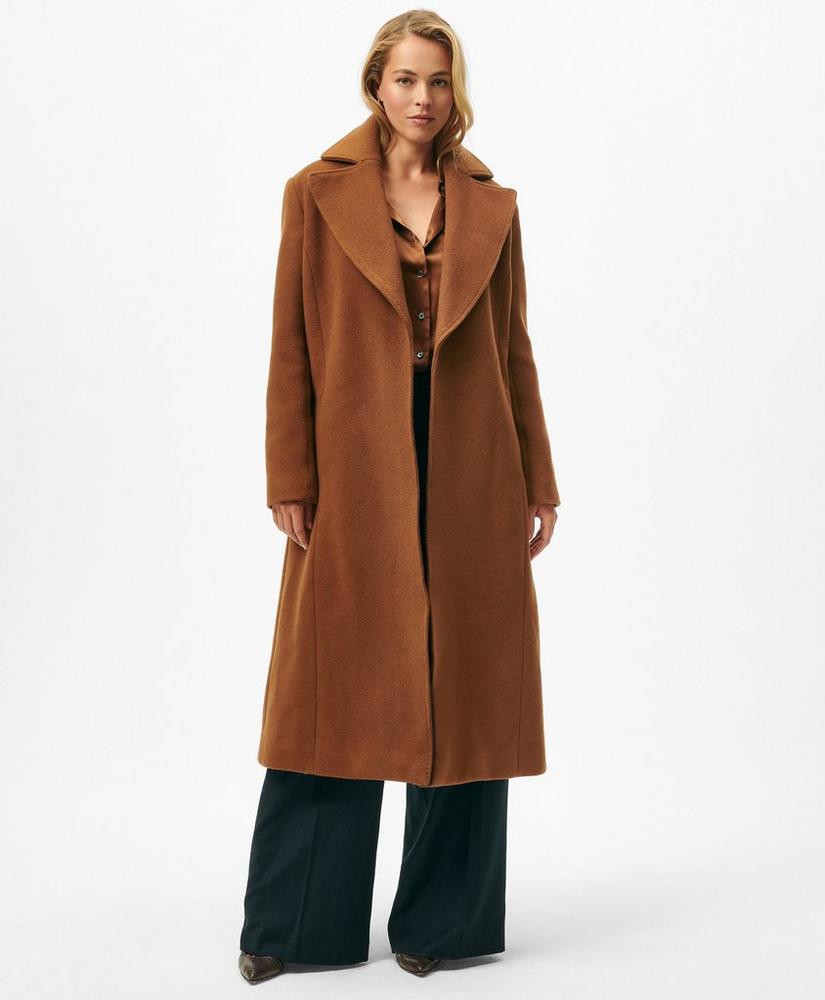 Notch Collar Coat in Water-Repellent Brushed-Twill Wool