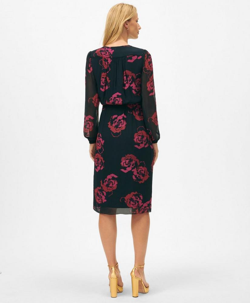 Rose Wrap Dress in Chiffon