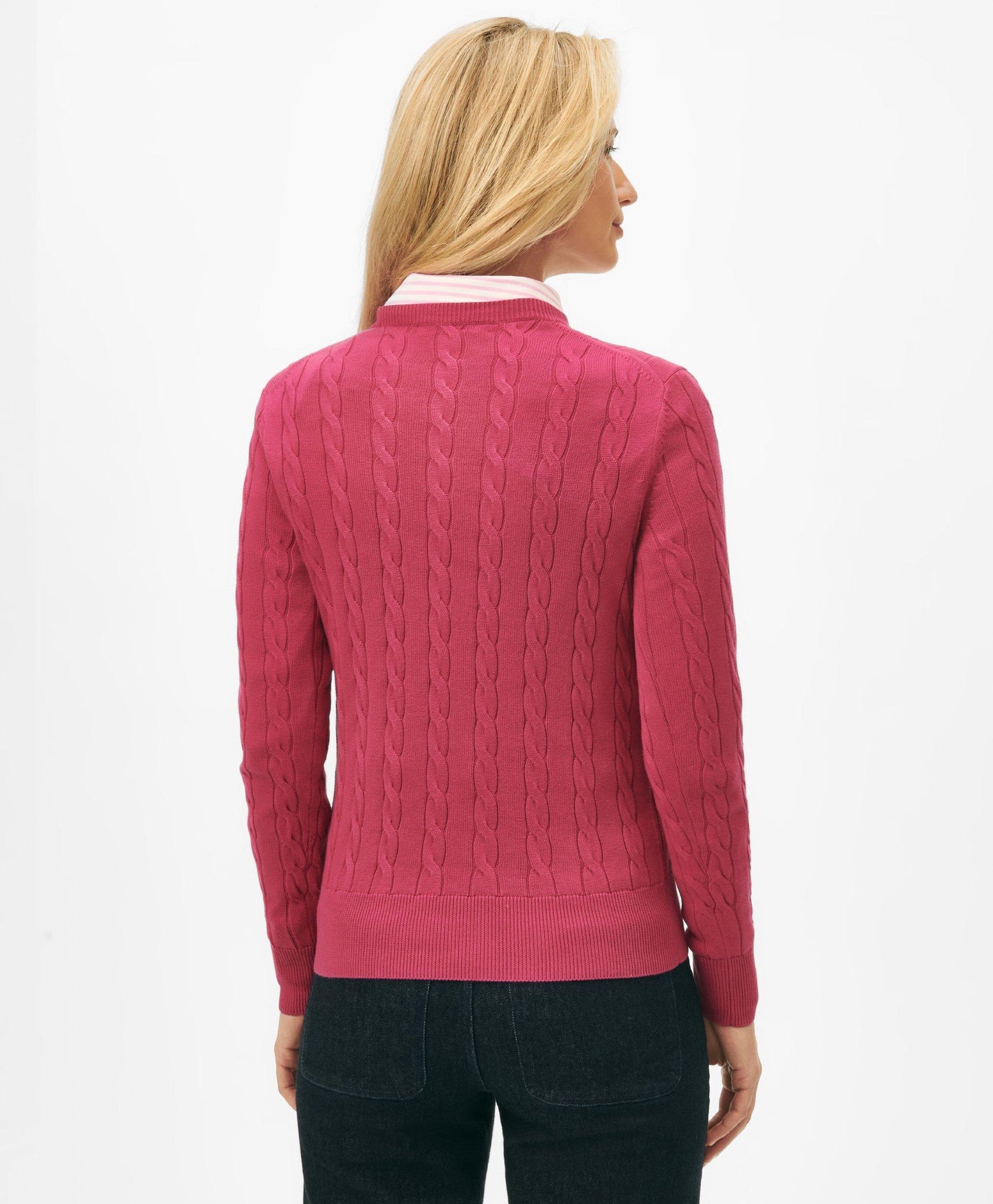 Supima Cotton Cable Crewneck Sweater