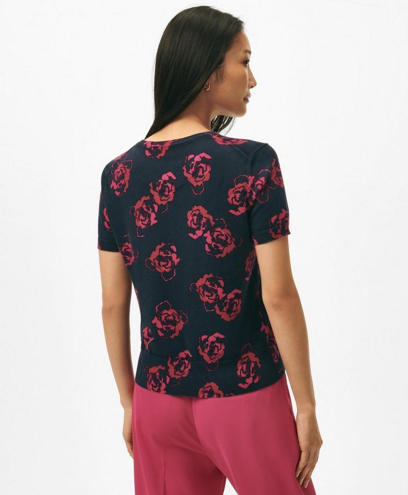 Twinset Rose Short Sleeve Sweater in Cotton Jersey