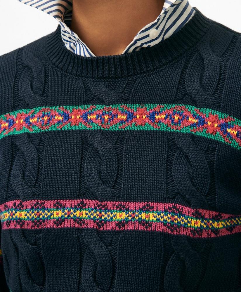 Fair Isle Sweater in Cable Jersey Cotton