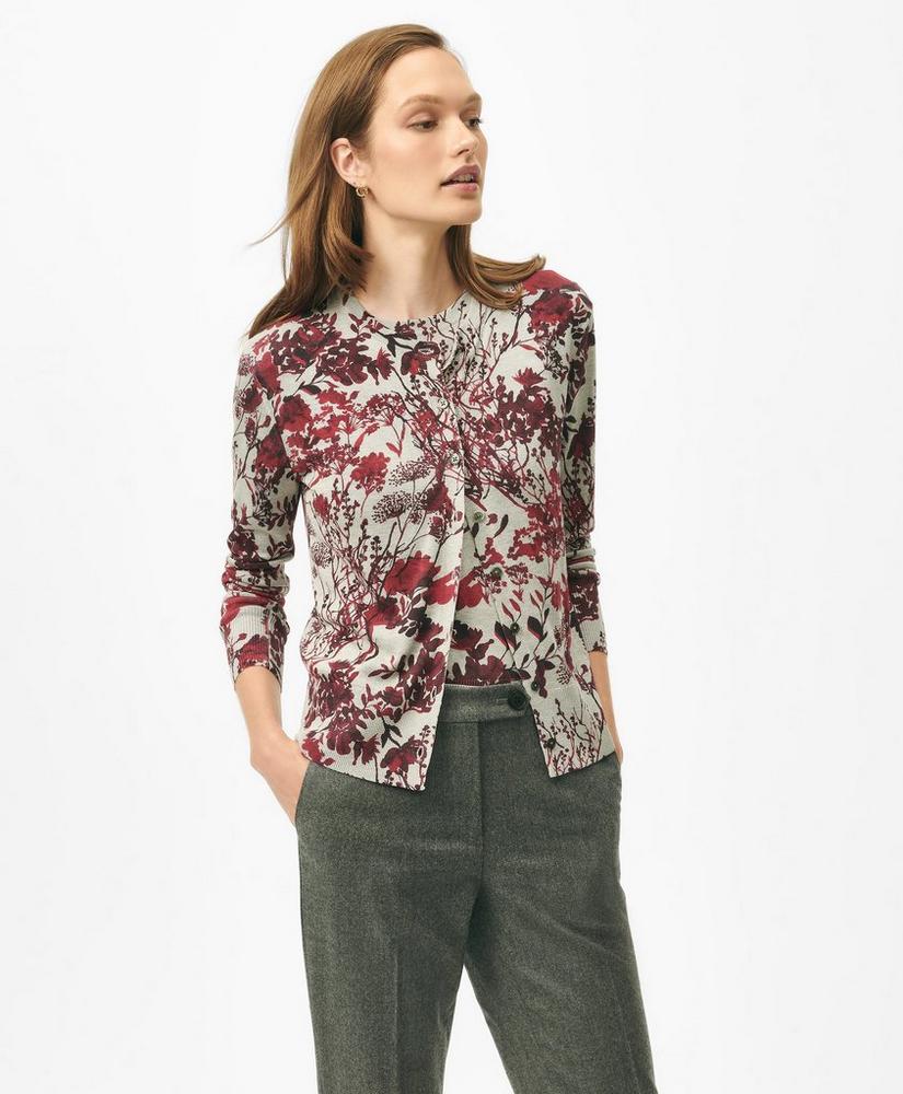 Twinset Short Sleeve Sweater in Floral Silk Blend