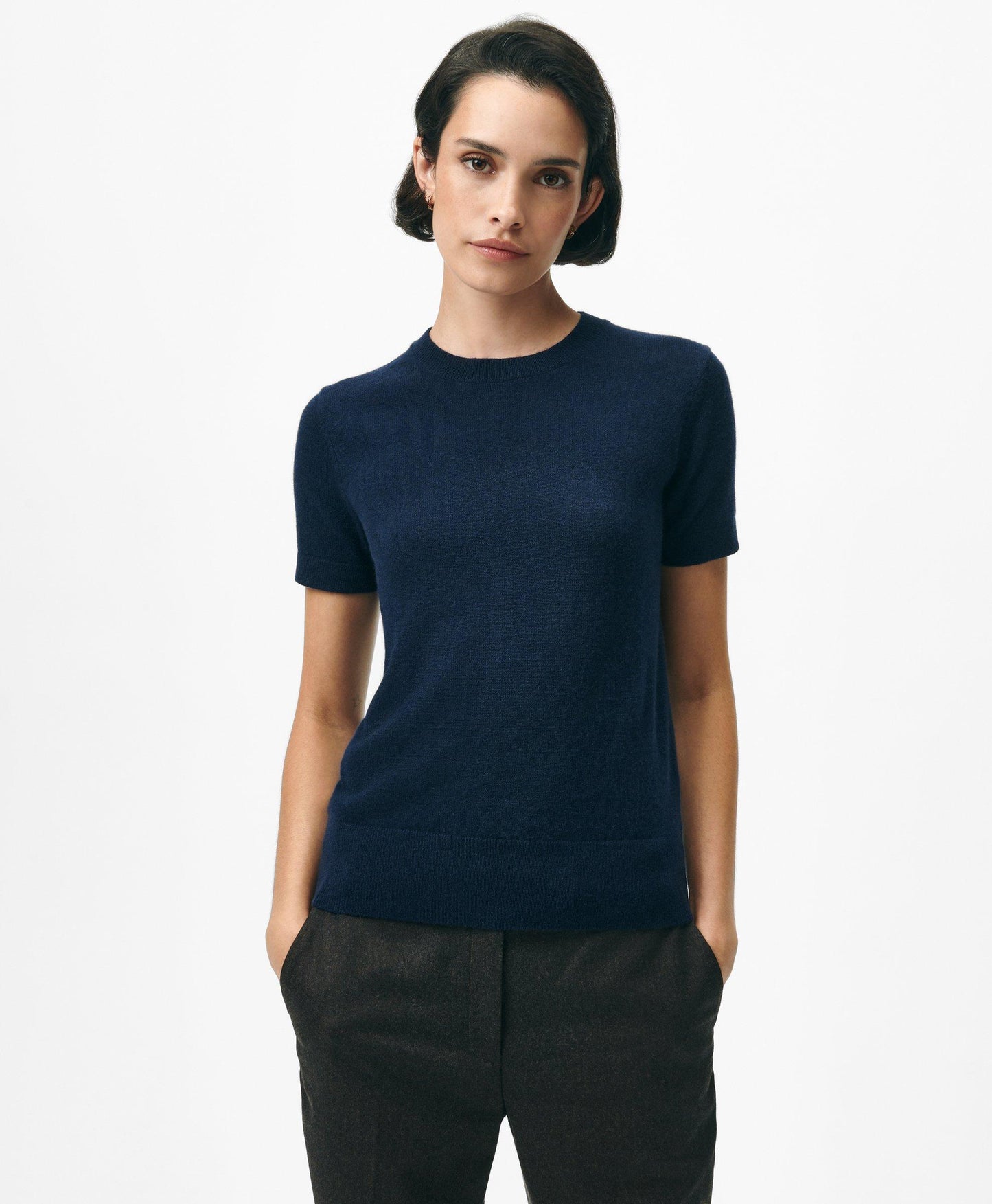 Short-Sleeve Shell Sweater in Cashmere