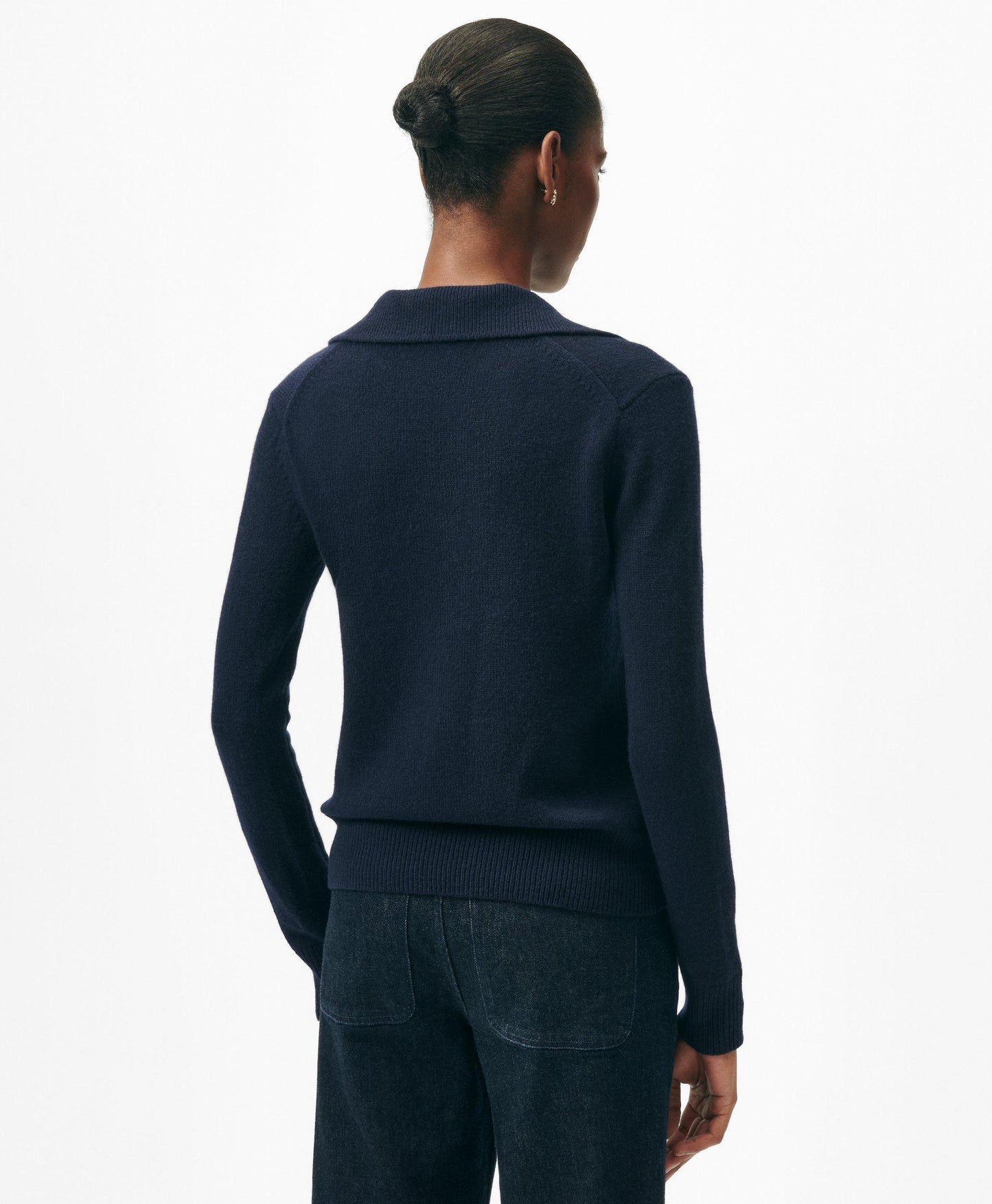 Johnny Collar Sweater in Merino Wool-Cashmere Blend