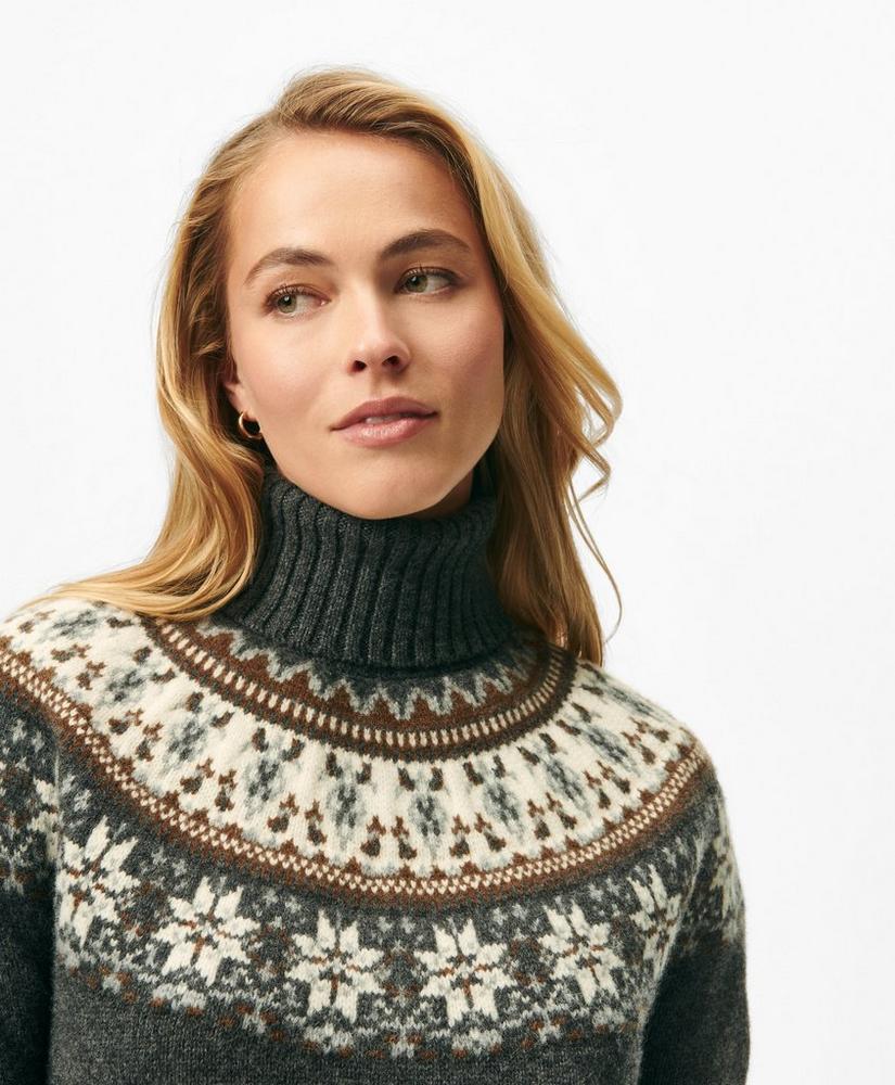 Fair Isle Turtleneck Sweater in Alpaca-Wool Blend