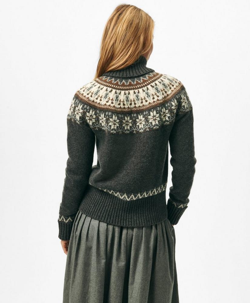 Fair Isle Turtleneck Sweater in Alpaca-Wool Blend