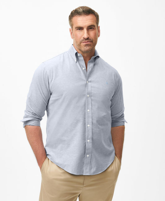 Big & Tall Stretch Cotton Non-Iron Oxford Polo Button Down Collar, Shirt